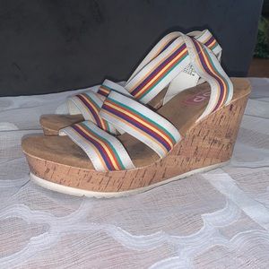 Women’s rainbow wedge sandal size 8.5